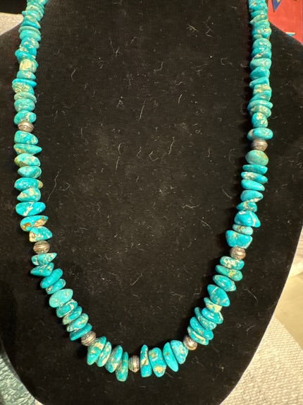 Brilliant Kingman turquoise nugget necklace