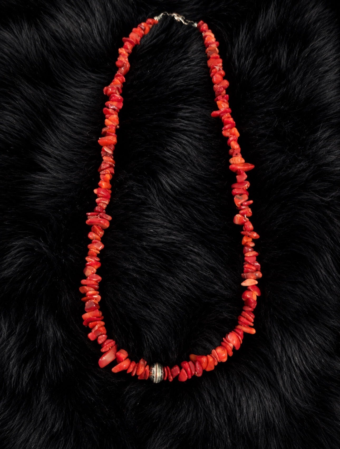 18” Mediterranean coral necklace