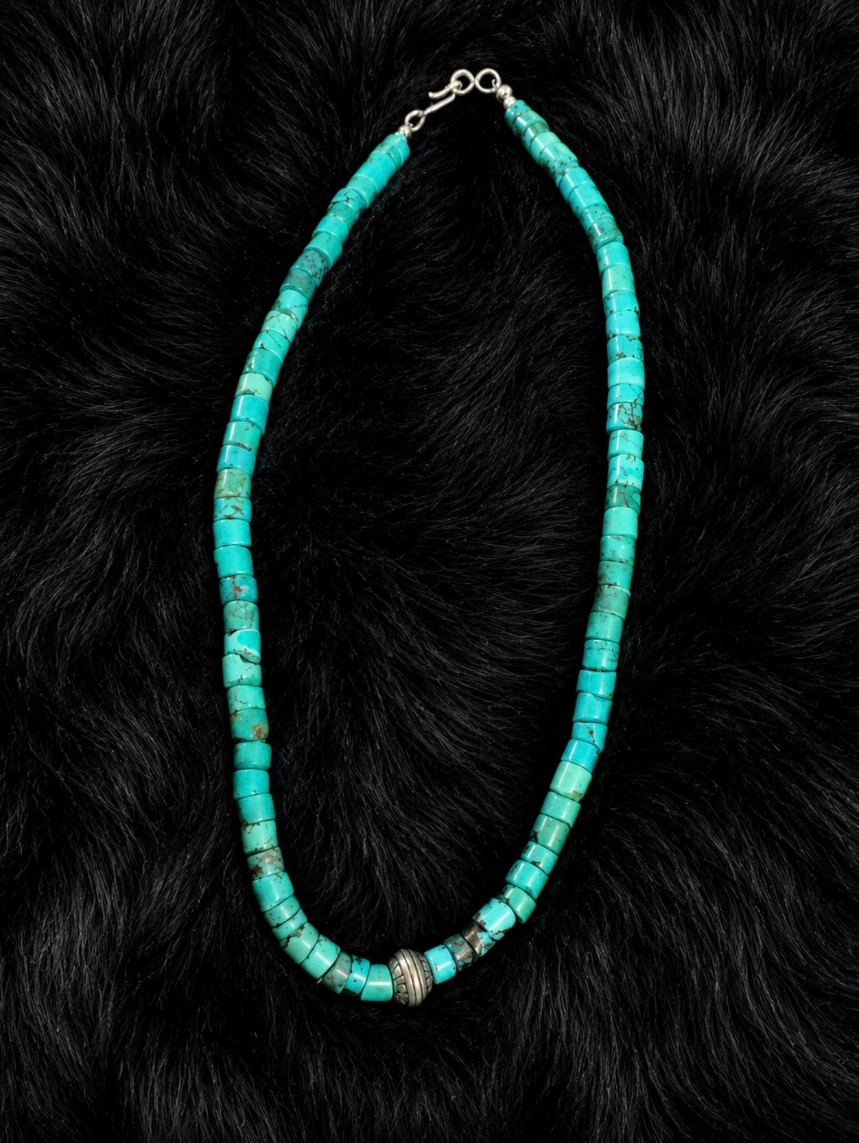 15” Genuine heishi turquoise choker